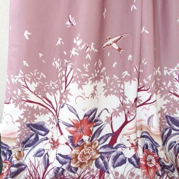 VINTAGE Boho Floral Maxi Dress Mumu Tunic - Picture 7 of 8